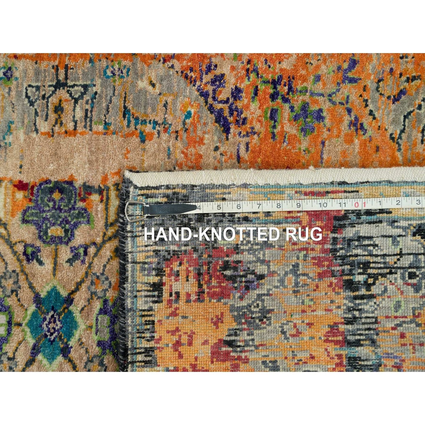 3'2"X5'1" Coral Rose Red Hand Knotted Ancient Ottoman Erased Design Rug