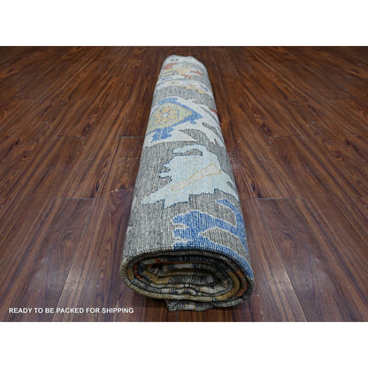 9'9"X13'4" Vintage Gray Vegetable Dyes Angora Oushak Oriental Rug