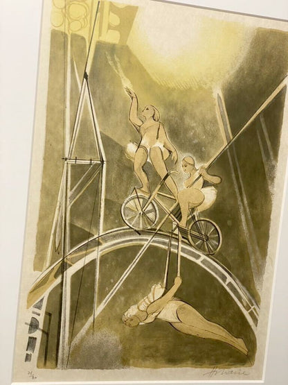 Camille Hilaire - The Circus Signed Original Lithograph Print Ed80 Framed