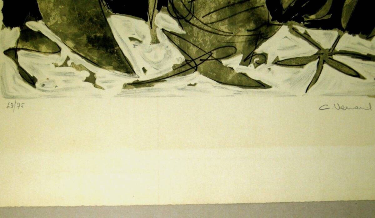 Claude Venard Ed75 Original Lithograph Print Signed Numbered "Mer Rouge"