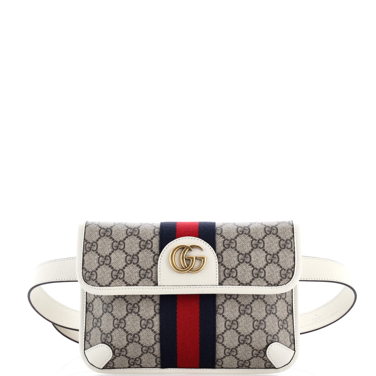 Gucci Ophidia Flap Belt Bag Gg Coated Canvas With Leather