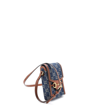 Gucci Horsebit 1955 Crossbody Bag Gg Denim Mini