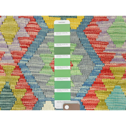 10'1"X13'1" Colorful Hand Woven Afghan Kilim Soft Wool Oriental Rug