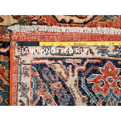 4'X6'7" Rust Orange Bijar Garus Design High Mountain Wool Hand Knotted Rug