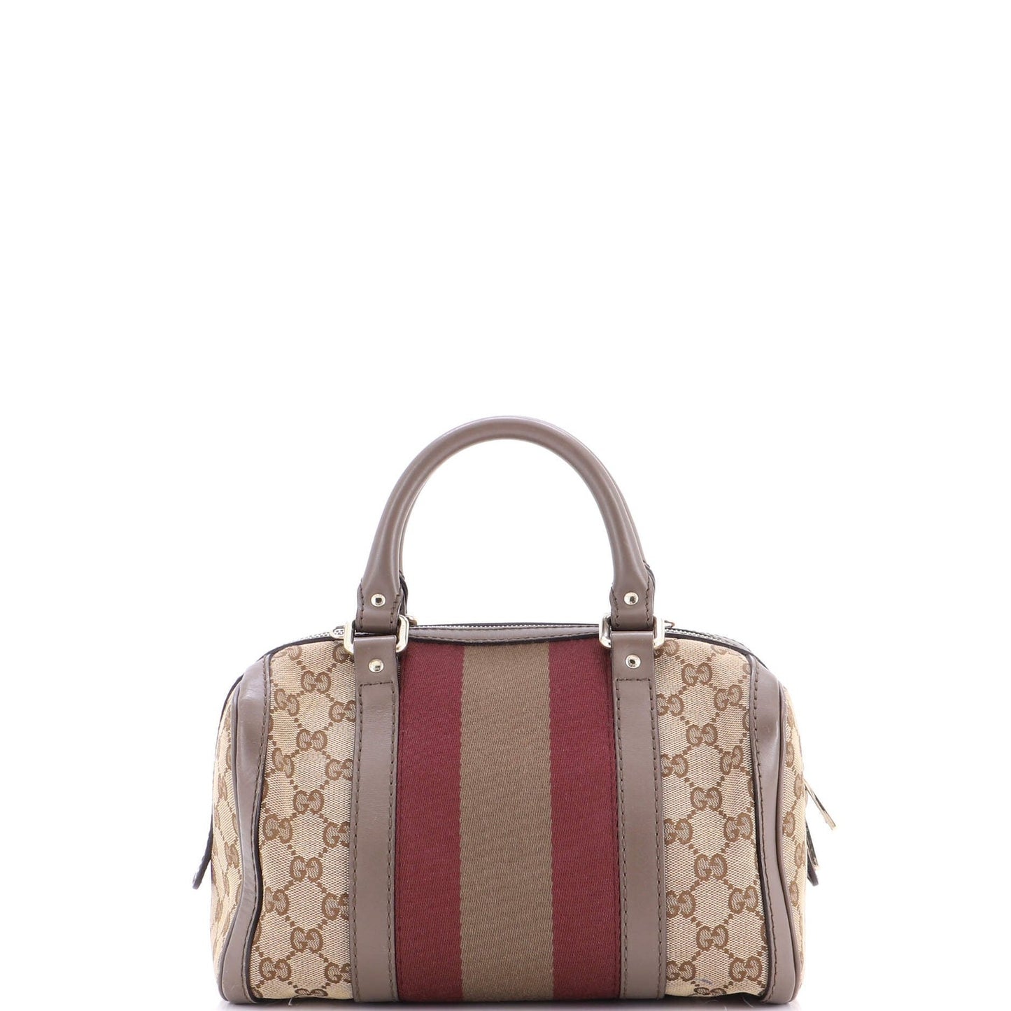 Gucci Vintage Web Boston Bag Gg Canvas Small