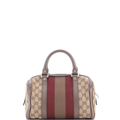 Gucci Vintage Web Boston Bag Gg Canvas Small