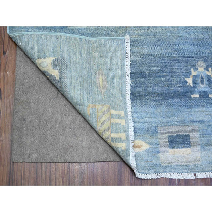 8'2"X9'7" Blue Fine Kashkuli Pure Wool Hand Knotted Oriental Rug