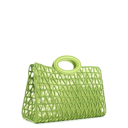 Valentino Garavani Le Troisieme Tote Toile Mesh Iconographe And Goatskin Medium