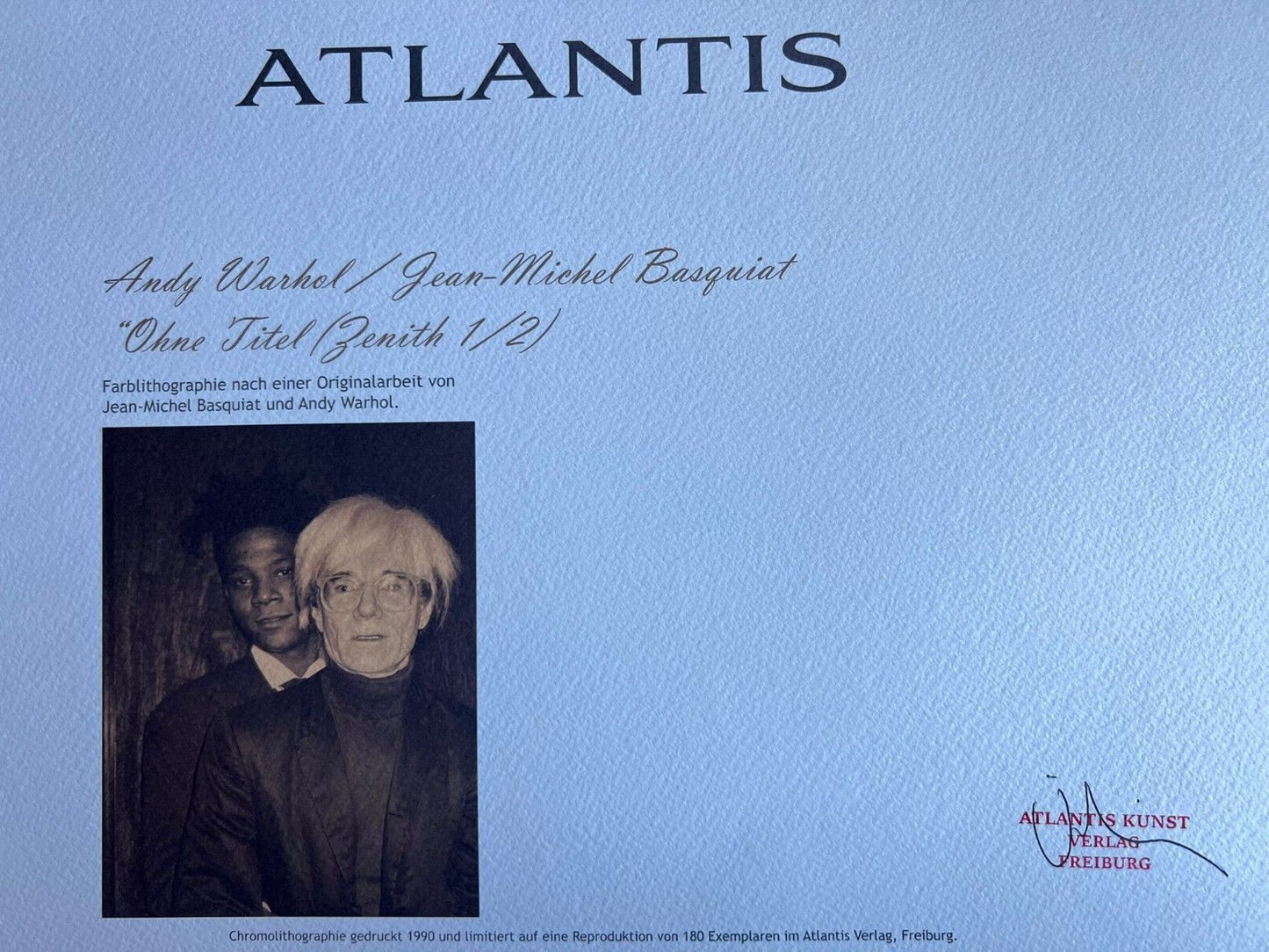 Andy Warhol & Jean-Michel Basquiat Lithograph Signed Numbered Coa