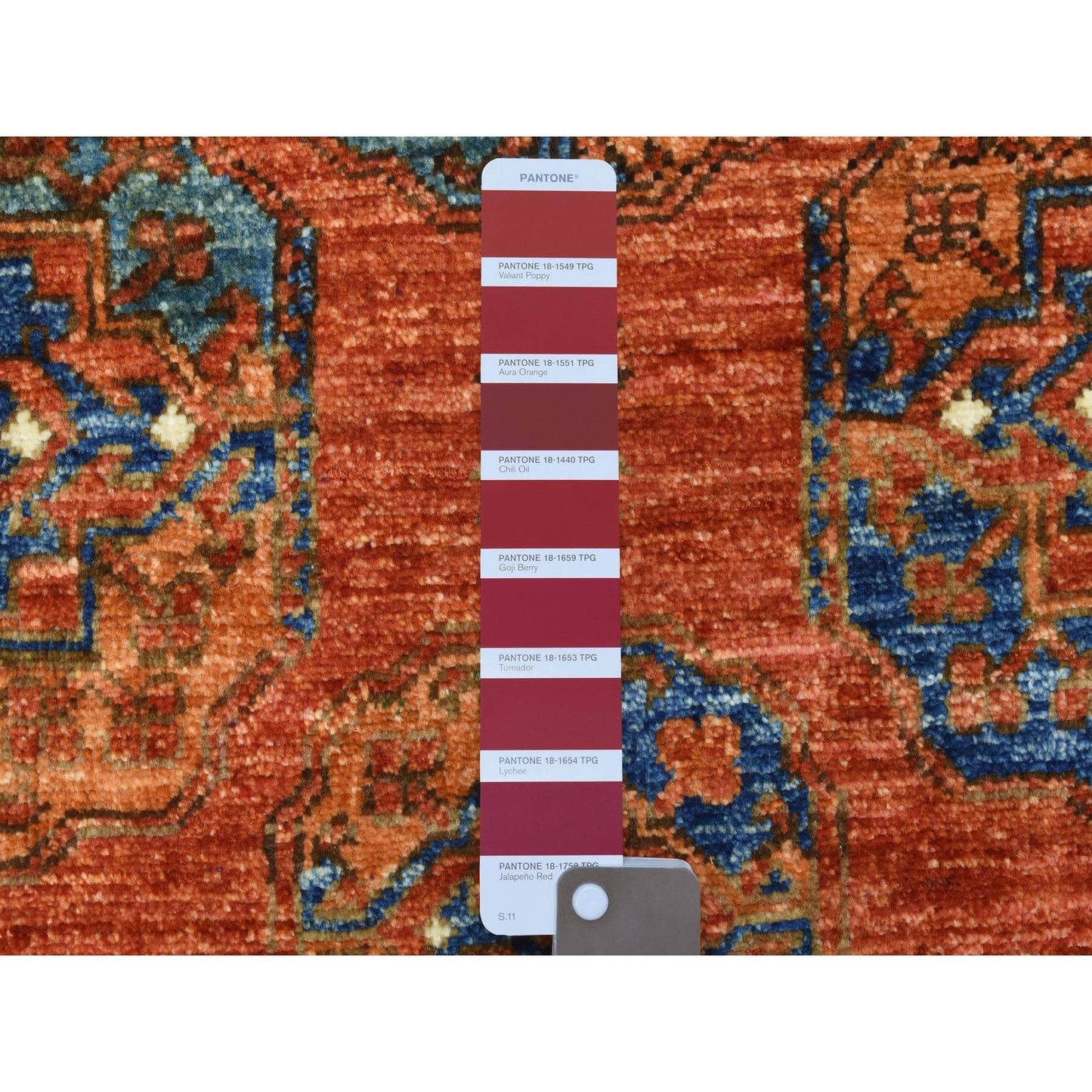 4'1"X11'3" Red Wool Hand Knotted Afghan Ersari Wide Runner Rug