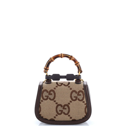 Gucci Bamboo 1947 Top Handle Bag Jumbo Gg Canvas Mini