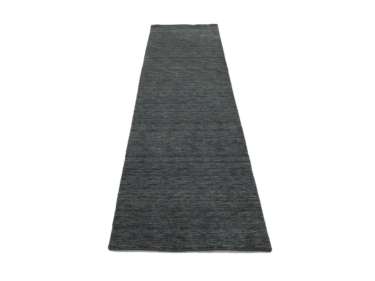 Charcoal Solid Hand-Loomed 3X10 Gabbeh Wool Rug Oriental Home Decor Carpet