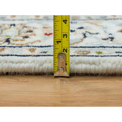 2'8"X16'4" Ivory Hand Knotted Nain Design 250 Kpsi Wool Xl Runner Rug