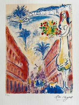 Marc Chagall Hand Numbered Coa Sorlier Lithograph