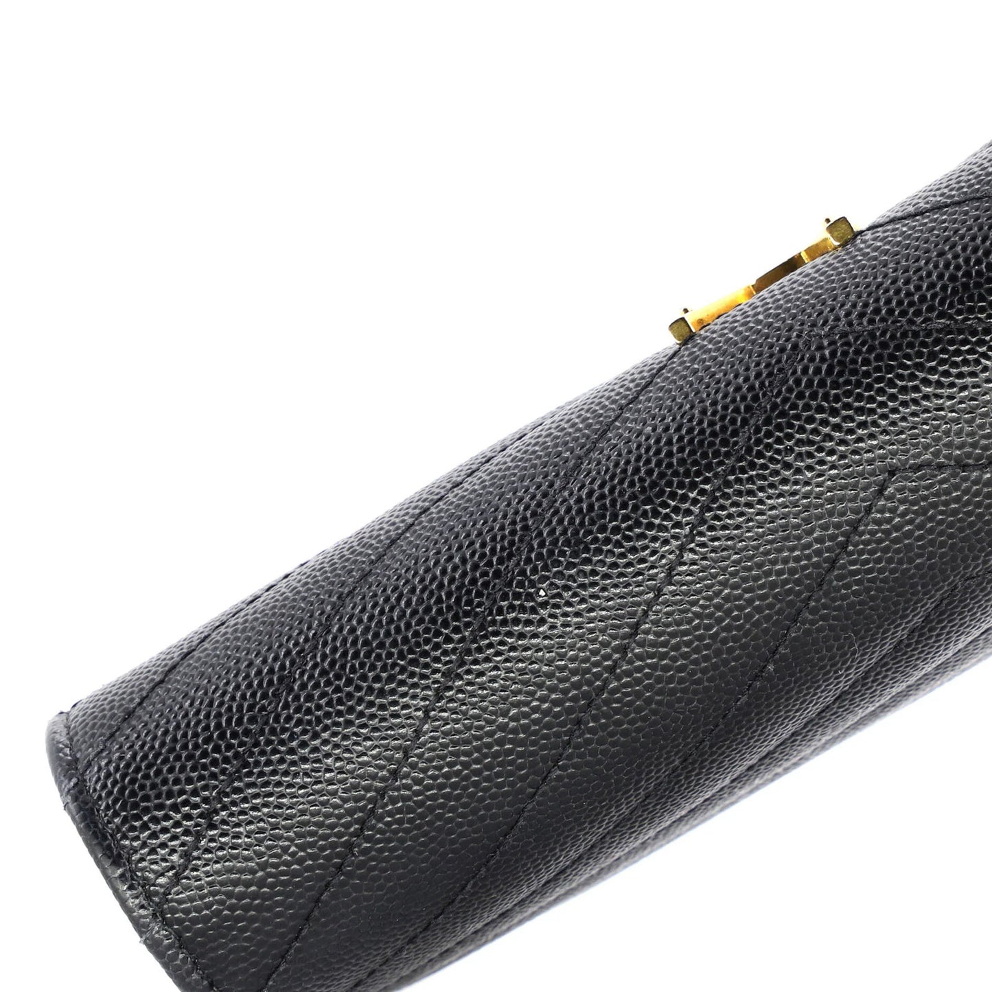 Saint Laurent Classic Monogram Flap Wallet Matelasse Chevron Leather Large