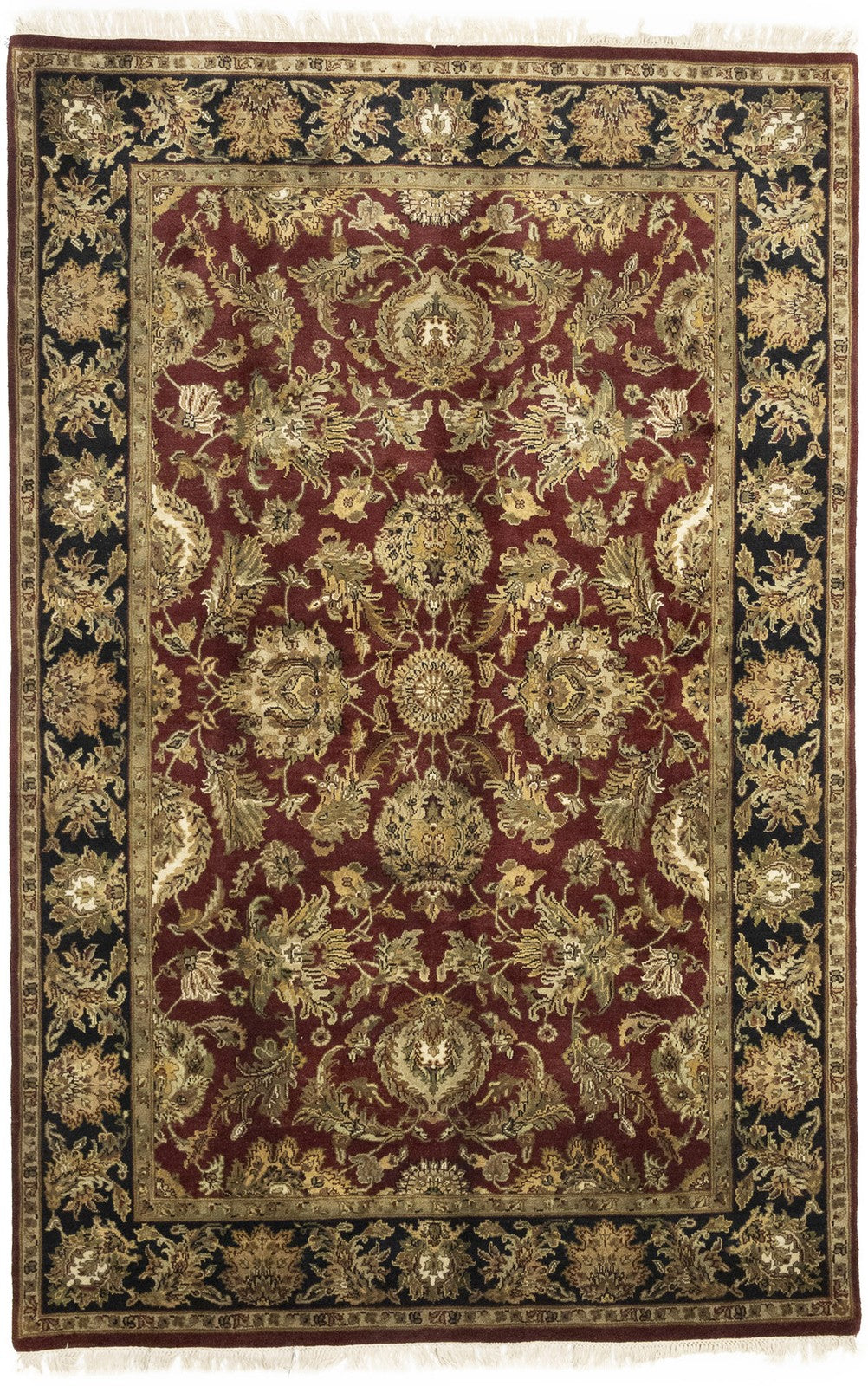 Handmade 6X9 Agra Jaipur Floral Oriental Rug Thick Pile Home Decor Carpet