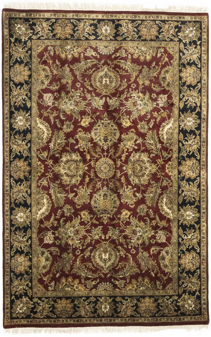 Handmade 6X9 Agra Jaipur Floral Oriental Rug Thick Pile Home Decor Carpet