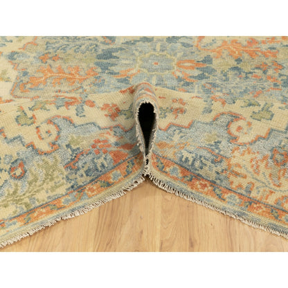 5'9"X9' Broken Heris Design Supple Collection Pure Wool Hand Knotted Rug