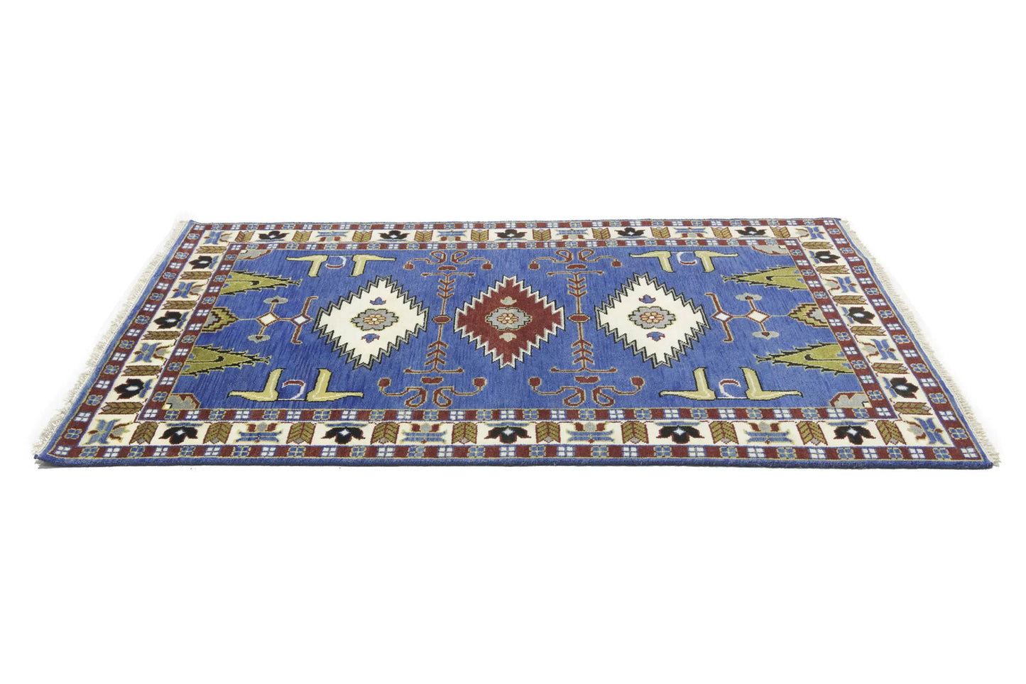 Kazak Oriental Area Rug Geometric Tribal Design