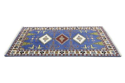 Kazak Oriental Area Rug Geometric Tribal Design