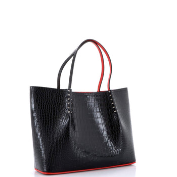 Christian Louboutin Cabarock Tote Crocodile Embossed Leather Large