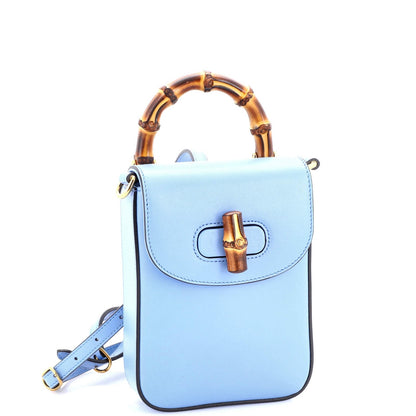 Gucci Bamboo Top Handle Backpack Leather Mini