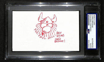 Chris Browne Signed/Insc Index Card Cartoonist