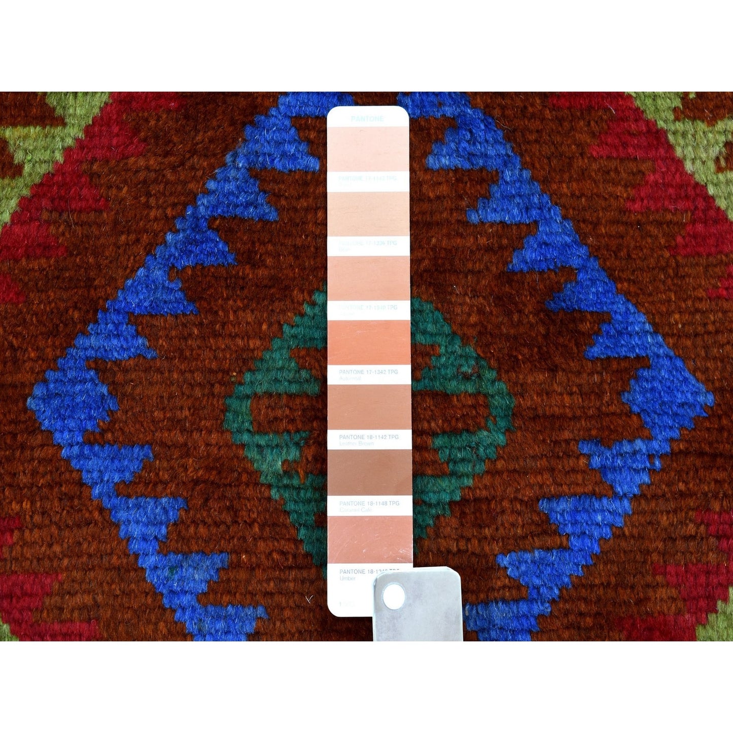 6'1"X7'8" Geometric Design Hand Made Wool Colorful Afghan Village Rug