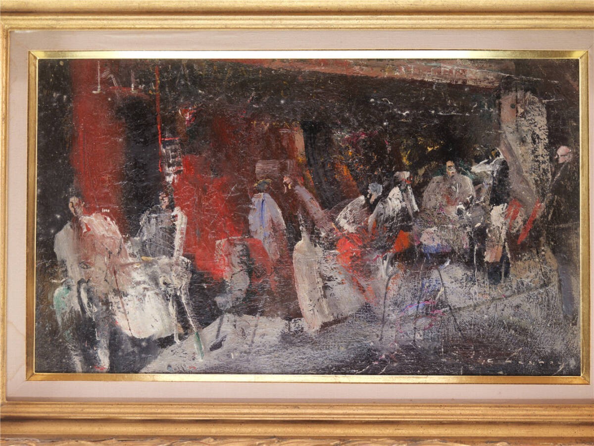 Jean Claude Chesnay Paris Cafe Scene Oil Painting French Modern Art