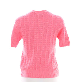 Chanel Women'S Cc Knit Short Sleeve Sweater Cashmere And Wool Blend