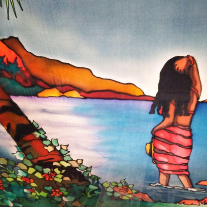 Woman Tropical Painting Original 70x100cm Landscape Moondance