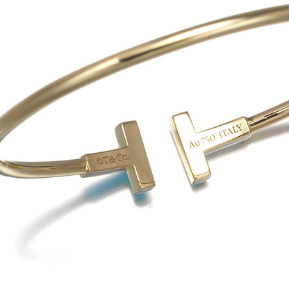 Tiffany&Co. Bracelet Tiffany T Wire Turquoise Bangle 18K 750 Yellow Gold
