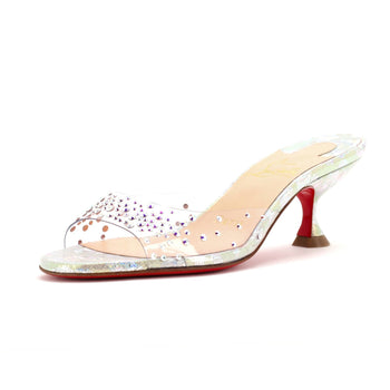 Christian Louboutin Women'S Degramule Mule Sandals Embellished Pvc And Leather