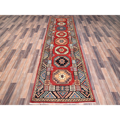 2'8"X9'9" Bolero Red Special Kazak 100% Wool Hand Knotted Runner Rug