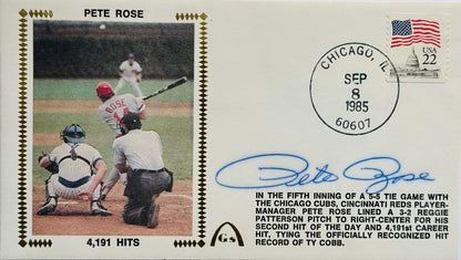Pete Rose Autographed First Day Cover "4191 Hits" (Jsa)