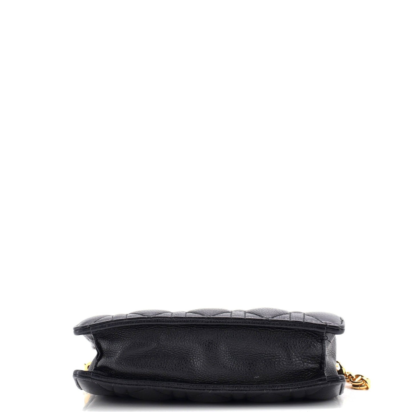 Christian Dior Caro Zipped Pouch With Chain Cannage Quilt Leather