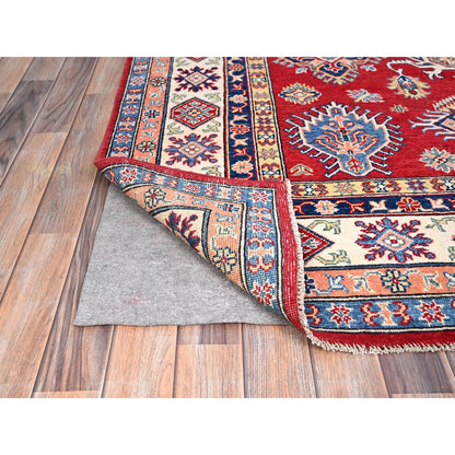 6'1X9'1" Red Hand Knotted All Wool Kazak Tribal Design Oriental Rug