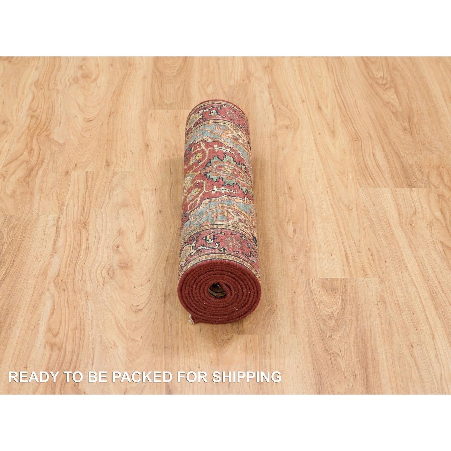 2'6"X10'1" Red Hand Knotted Fine Heris Re-Creation Wool Runner Rug