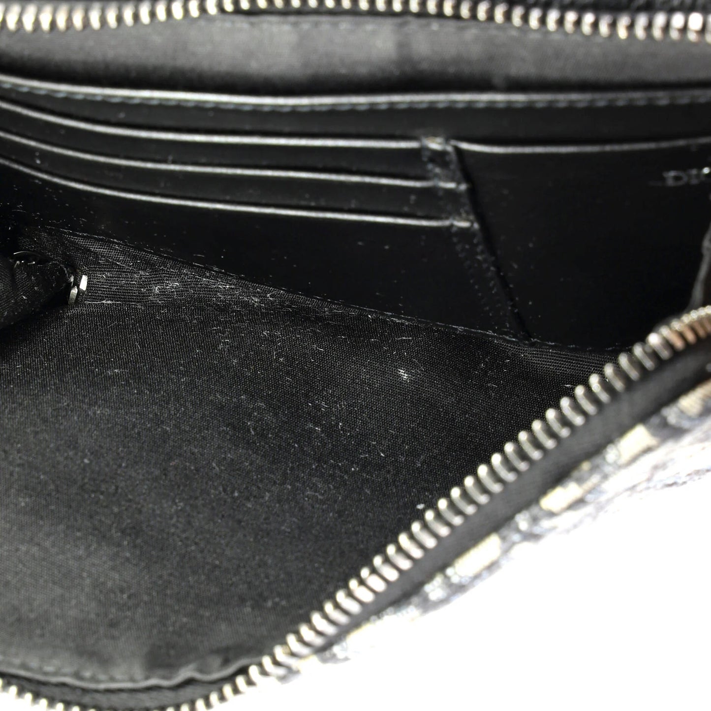 Canvas Christian Dior Double Zip Crossbody Pouch Oblique
