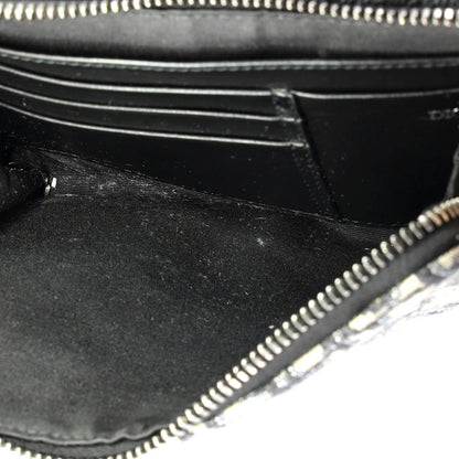 Canvas Christian Dior Double Zip Crossbody Pouch Oblique