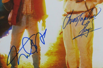 Michael J Fox/Christopher Lloyd Bttf 2 Dual-Signed 11X14 Photo Beckett 162840