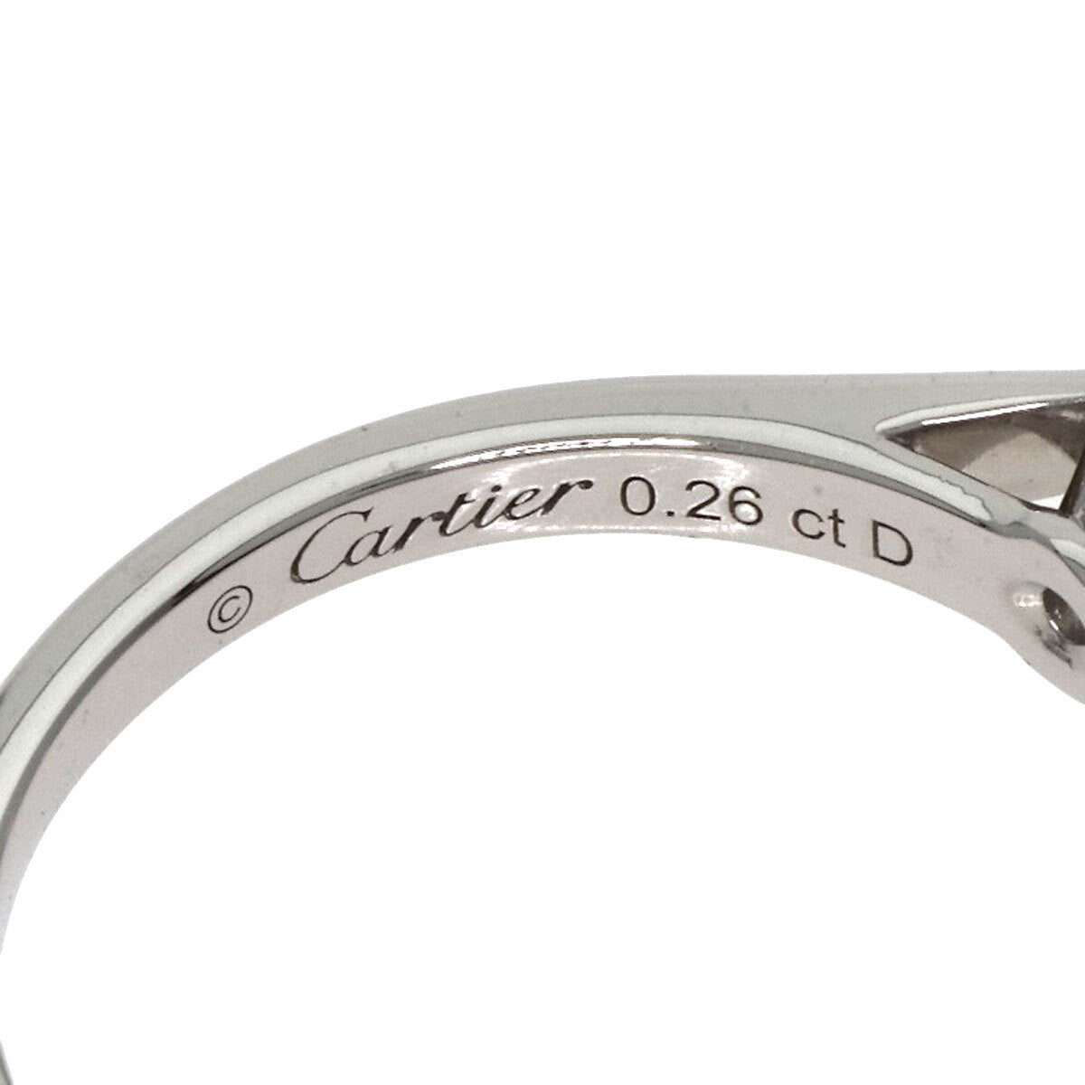 Cartier Ring Solitaire Diamond # 47 Platinum Pt950