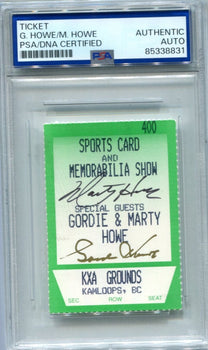 Gordie Howe/Marty Howe Show Ticket Signed Psa Auto Auth