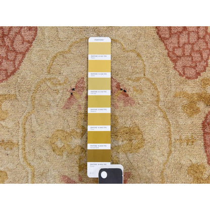 4'x6'9" Brown Antique Chinese Peking Oval Shape Wool Hand Knotted Rug