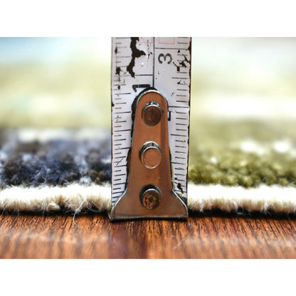 4'X5'10" Gray Hand Knotted Afghan Kashkuli Gabbeh Hand Spun Wool Rug