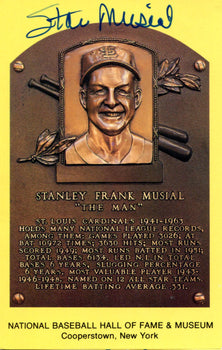 Plaque Stan Musial Autographed Hall of Fame