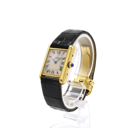 Cartier Must Tank Acquarino Pink Shell Dial Sv925 Gp Watch Women