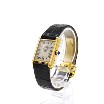 Cartier Must Tank Acquarino Pink Shell Dial Sv925 Gp Watch Women