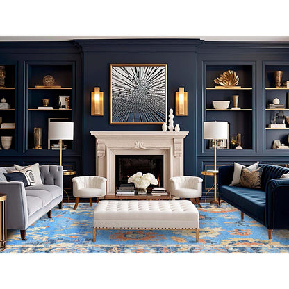 9'4"X12'4" Norse Blue Pure Wool Densely Woven Hand Knotted Oriental Rug