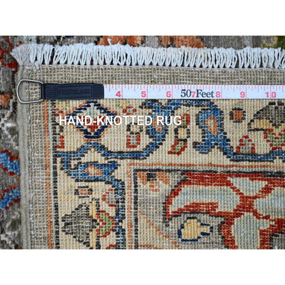 3'X11'10" Gray Hand Knotted Aryana Bidjar Garus Wool Runner Oriental Rug
